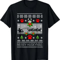 Siberian Husky Dog Ugly Merry Huskymas - Adult & Kids T-Shirts, Sweatshirts & Hoodies apparel design preview 1
