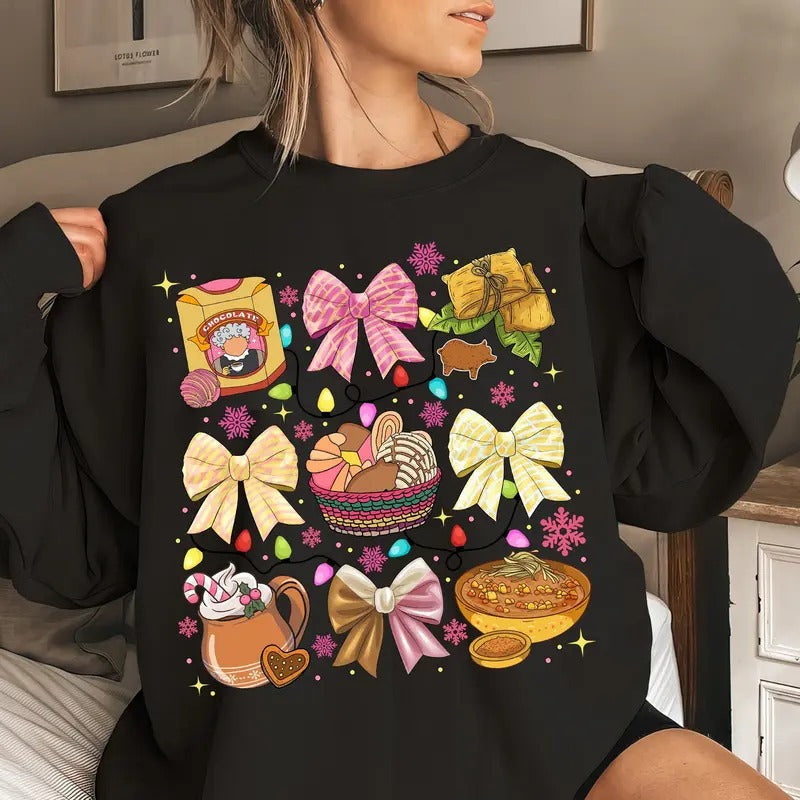 Tis Season Mexican Pan Dulce Chocolate Pink - Adult & Kids T-Shirts, Sweatshirts & Hoodies apparel design preview 1