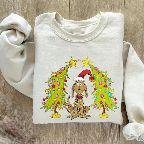 Tree Dog Max Whoooooville Whiiiiimsical Green Star - Adult & Kids T-Shirts, Sweatshirts & Hoodies apparel design preview 1
