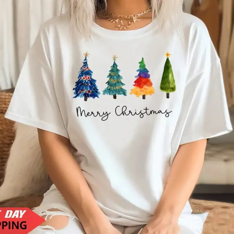 Tree Santa Trees Merry - Adult & Kids T-Shirts, Sweatshirts & Hoodies apparel design preview 1