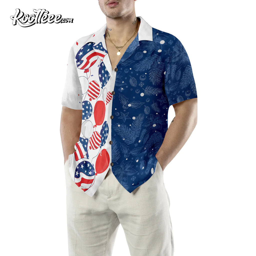 Christmas USA Balloons Pattern Hawaiian - Adult & Kids T-Shirts, Sweatshirts & Hoodies apparel design preview 1