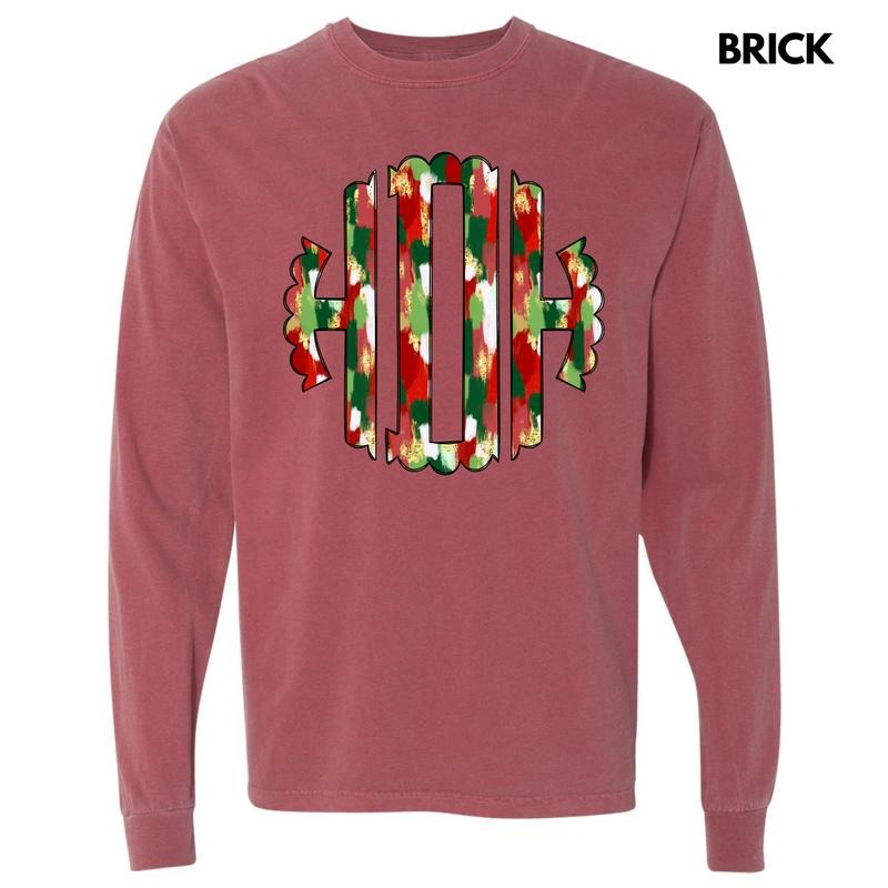 Watercolor Monogram Comfort Colors 'NLB' - Adult & Kids T-Shirts, Sweatshirts & Hoodies apparel design preview 1
