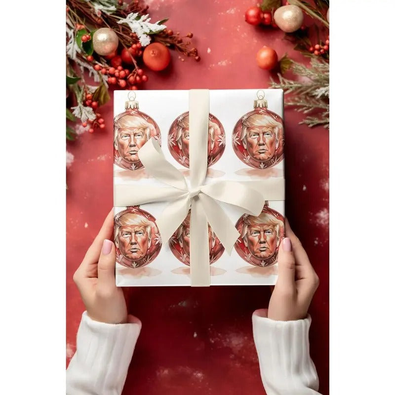 Wrapping Paper Trump Wrap Funny Political Xmas - Adult & Kids T-Shirts, Sweatshirts & Hoodies apparel design preview 1