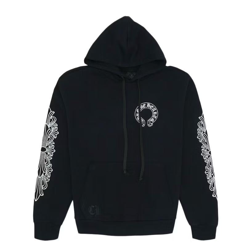 Chrome Hearts Horse Shoe Floral Black(CHHE HD010) - Adult & Kids T-Shirts, Sweatshirts & Hoodies apparel design preview 1