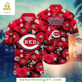 Cincinnati Reds Hawaiian MLB Floral Baseball Apparel - Adult & Kids T-Shirts, Sweatshirts & Hoodies apparel design preview 1