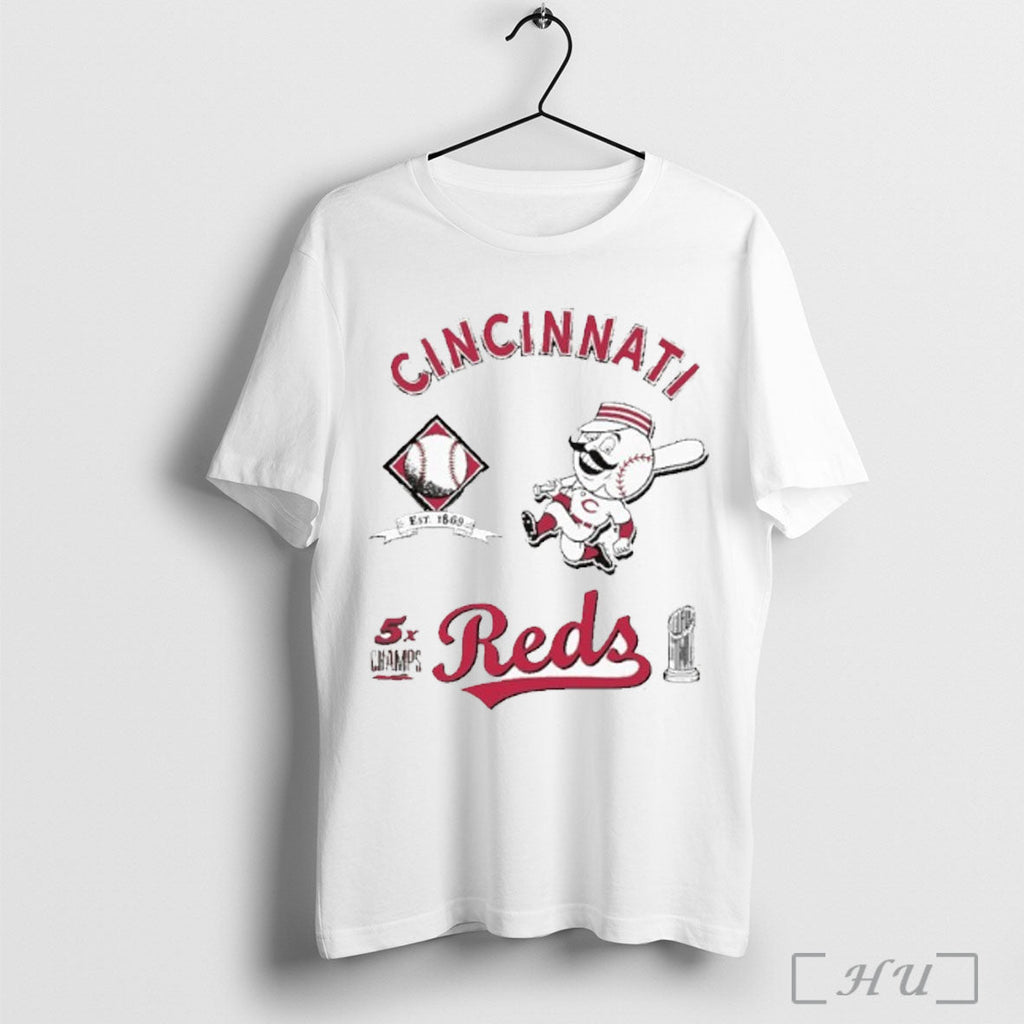 Cincinnati Reds Defined 5x Champions - Adult & Kids T-Shirts, Sweatshirts & Hoodies apparel design preview 1