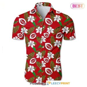 Cincinnati Reds Flower Tropical Hawaiian Summer - Adult & Kids T-Shirts, Sweatshirts & Hoodies apparel design preview 1