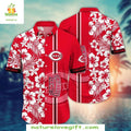 Cincinnati Reds Hawaiian Floral Stripe MLB Baseball - Adult & Kids T-Shirts, Sweatshirts & Hoodies apparel design preview 1