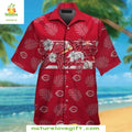 Cincinnati Reds Hawaiian Tropical Leaves Hibiscus - Adult & Kids T-Shirts, Sweatshirts & Hoodies apparel design preview 1