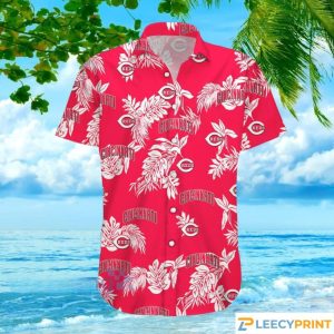 Cincinnati Reds Logo Tropical Hawaiian For Men - Adult & Kids T-Shirts, Sweatshirts & Hoodies apparel design preview 1