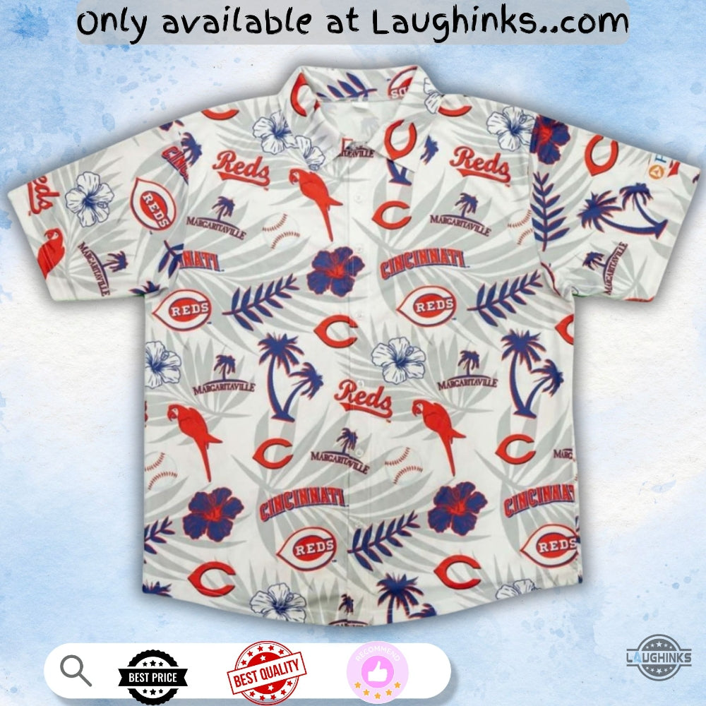 Cincinnati Reds Margaritaville Night Hawaiian - Adult & Kids T-Shirts, Sweatshirts & Hoodies apparel design preview 1