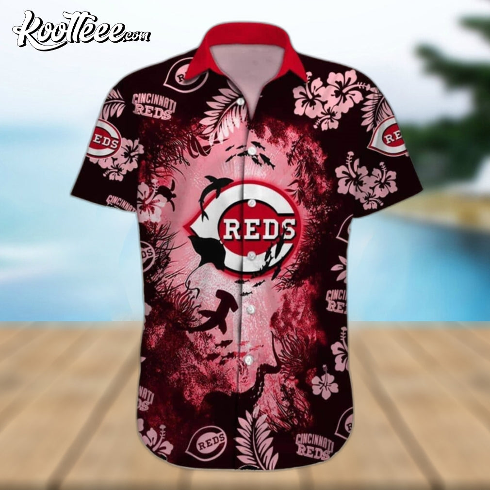 Cincinnati Reds Marine Creatures MLB Hawaiian - Adult & Kids T-Shirts, Sweatshirts & Hoodies apparel design preview 1
