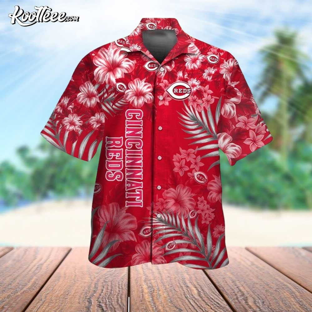 Cincinnati Reds Tropical Flowers Hawaiian - Adult & Kids T-Shirts, Sweatshirts & Hoodies apparel design preview 1