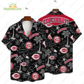 Cincinnati Reds Tropical Palms MLB Black Hawaiian - Adult & Kids T-Shirts, Sweatshirts & Hoodies apparel design preview 1