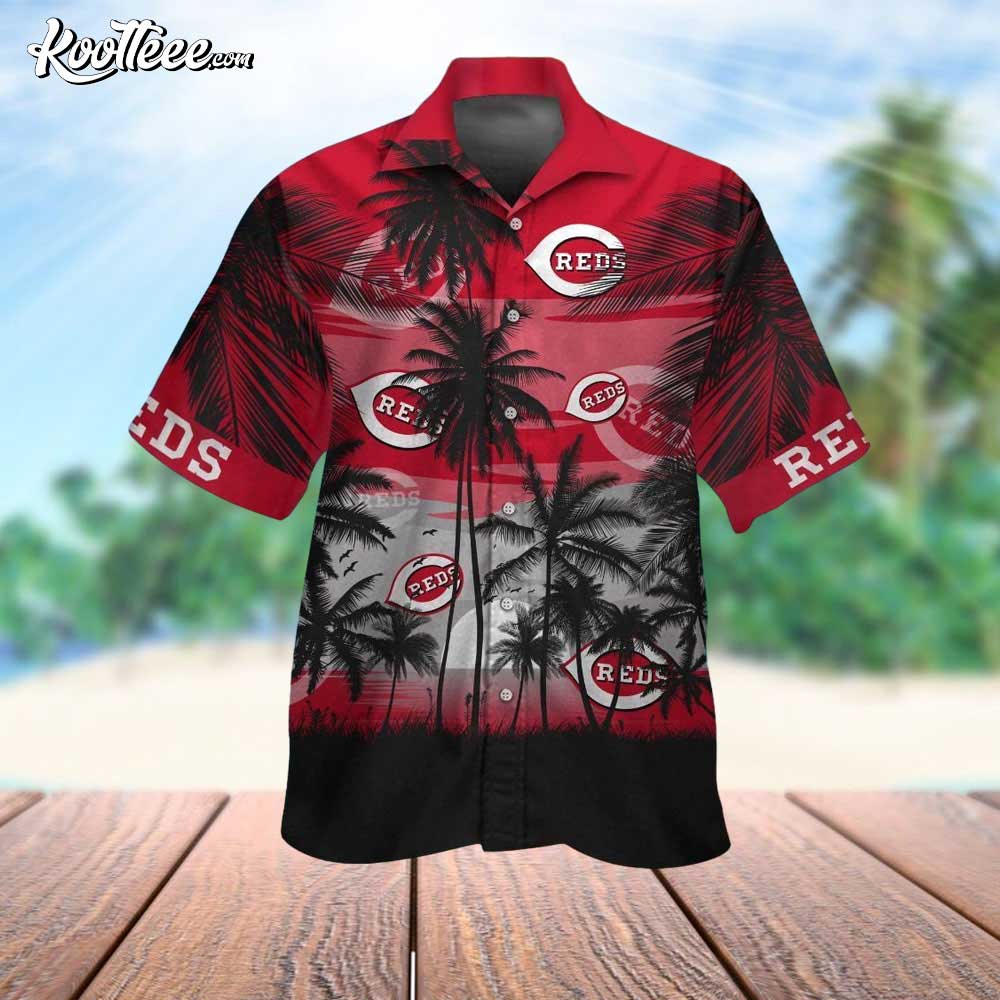 Cincinnati Reds Tropical Sunset Hawaiian - Adult & Kids T-Shirts, Sweatshirts & Hoodies apparel design preview 1