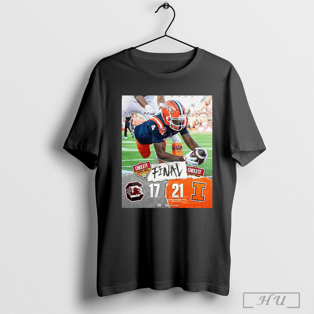 Citrus Bowl Final Score 17 21 Illinois Fighting - Adult & Kids T-Shirts, Sweatshirts & Hoodies apparel design preview 1