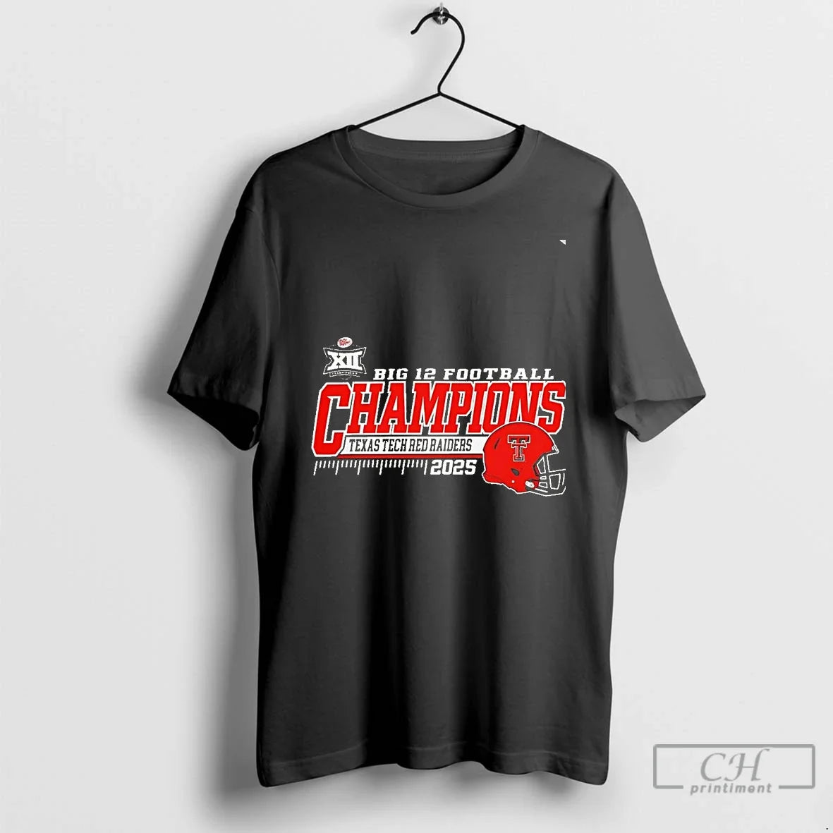 Classic 2025 Big 12 Football Champions Texas Tech Red - Adult & Kids T-Shirts, Sweatshirts & Hoodies apparel design preview 1