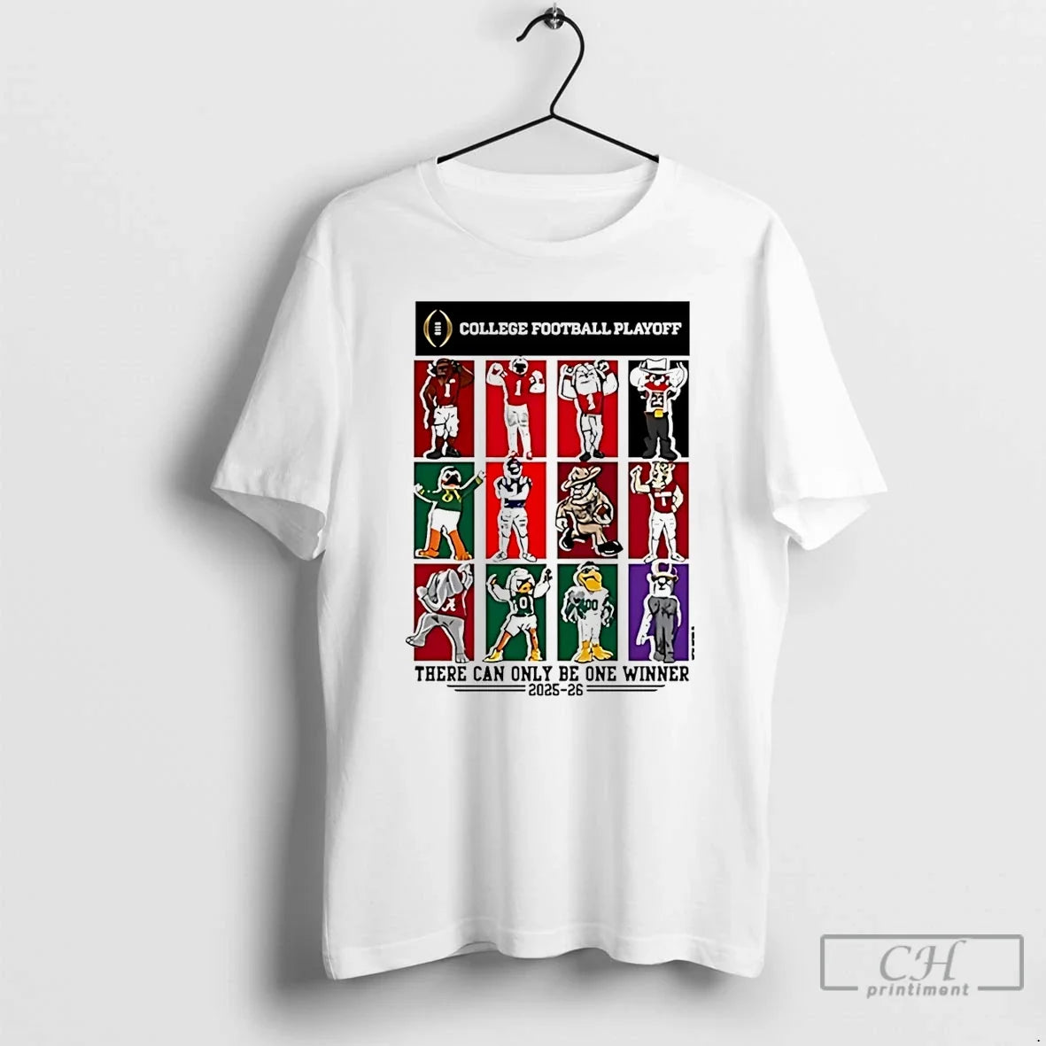 Classic 2025 College Football Playoff 12 Team Mascots - Adult & Kids T-Shirts, Sweatshirts & Hoodies apparel design preview 1