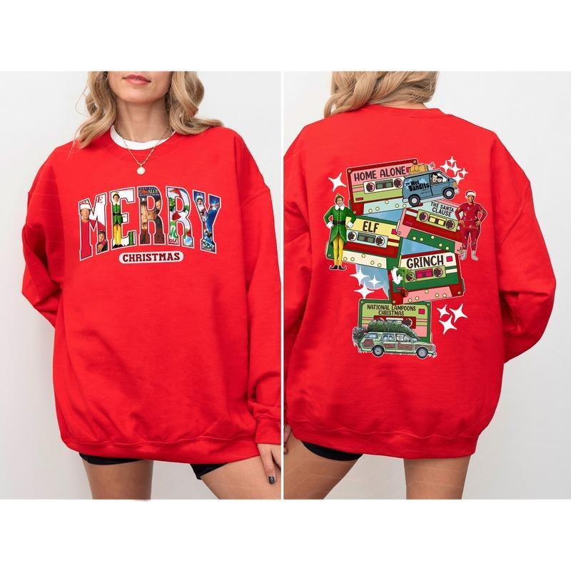 Classic 90s Movies Retro Two Sides Xmas Merry Funny - Adult & Kids T-Shirts, Sweatshirts & Hoodies apparel design preview 1