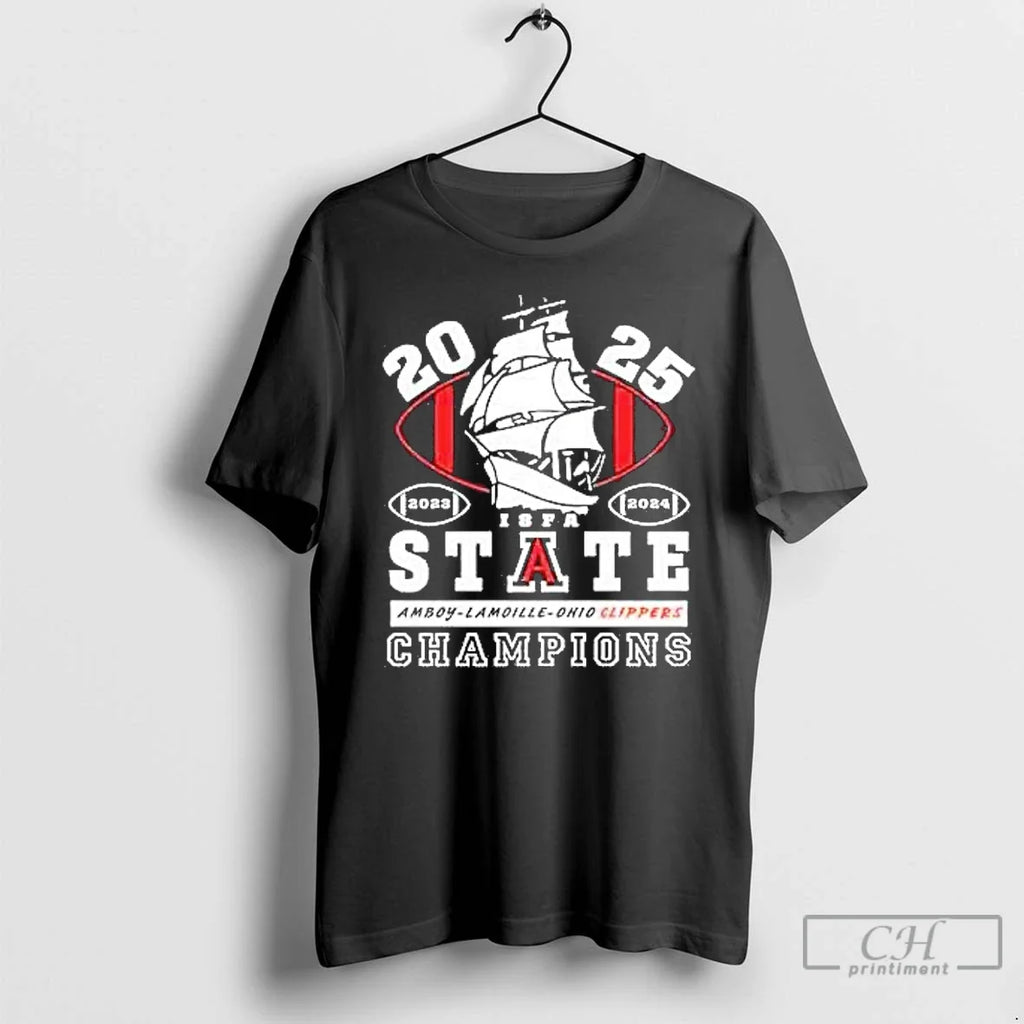 Classic Amboy Clipper Football 2025 State Champs - Adult & Kids T-Shirts, Sweatshirts & Hoodies apparel design preview 1