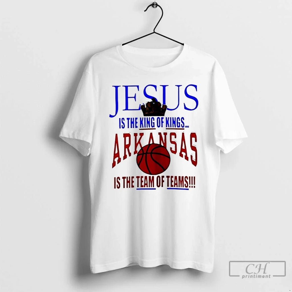 Classic Arkansas Razorbacks Basketball Jesus Is King - Adult & Kids T-Shirts, Sweatshirts & Hoodies apparel design preview 1