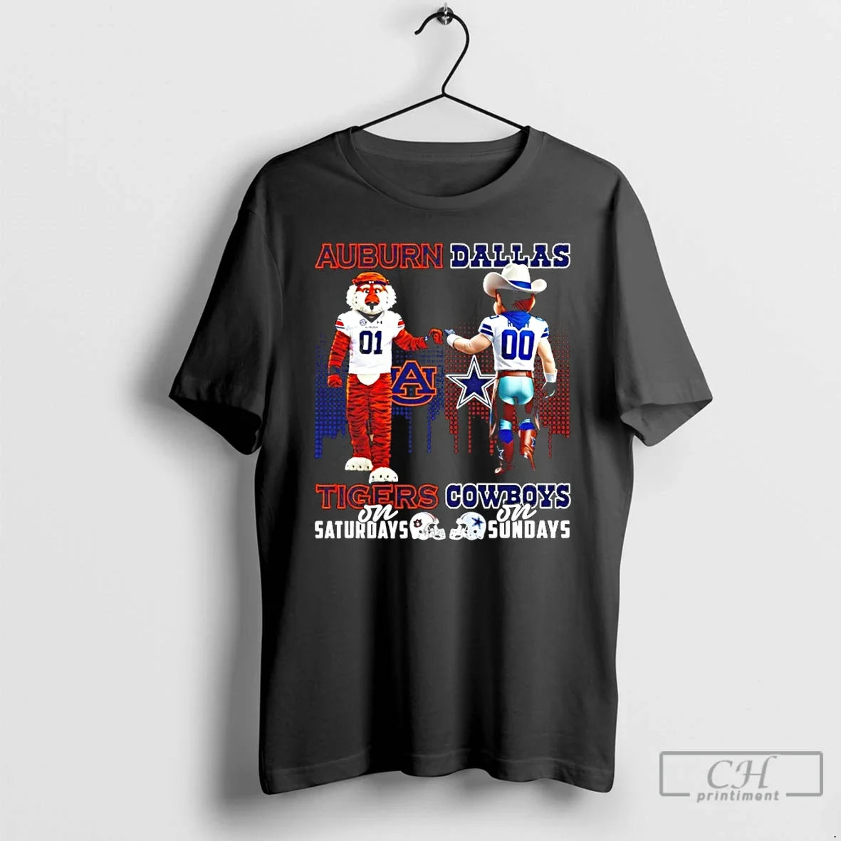 Classic Auburn Tigers Saturdays Vs Dallas Cowboys - Adult & Kids T-Shirts, Sweatshirts & Hoodies apparel design preview 1