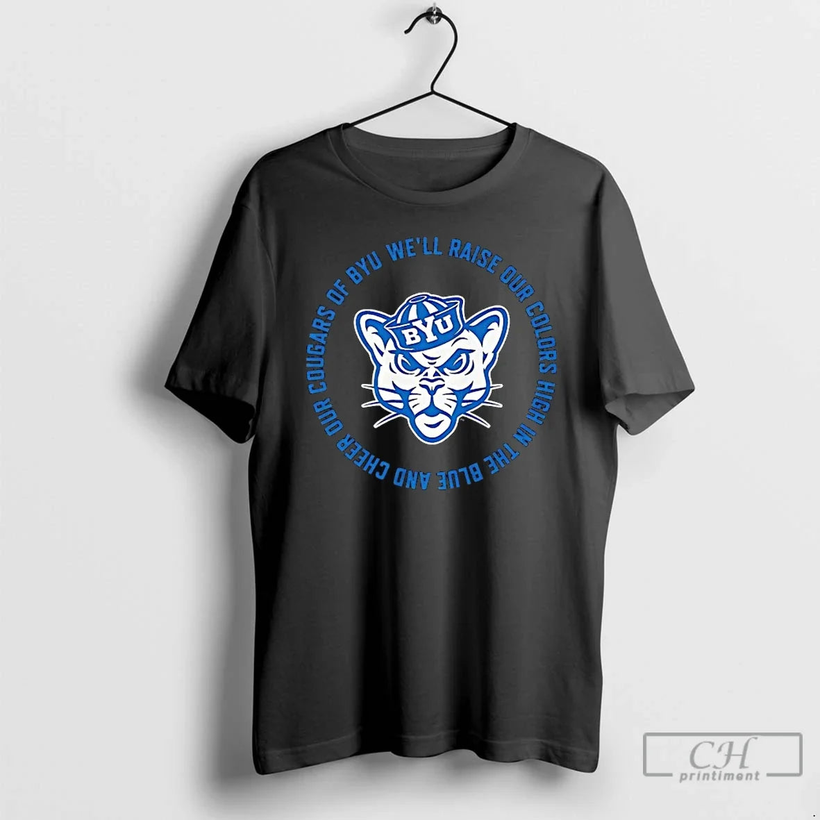 Classic Byu Cougars Well Raise Our Colors High Blue - Adult & Kids T-Shirts, Sweatshirts & Hoodies apparel design preview 1