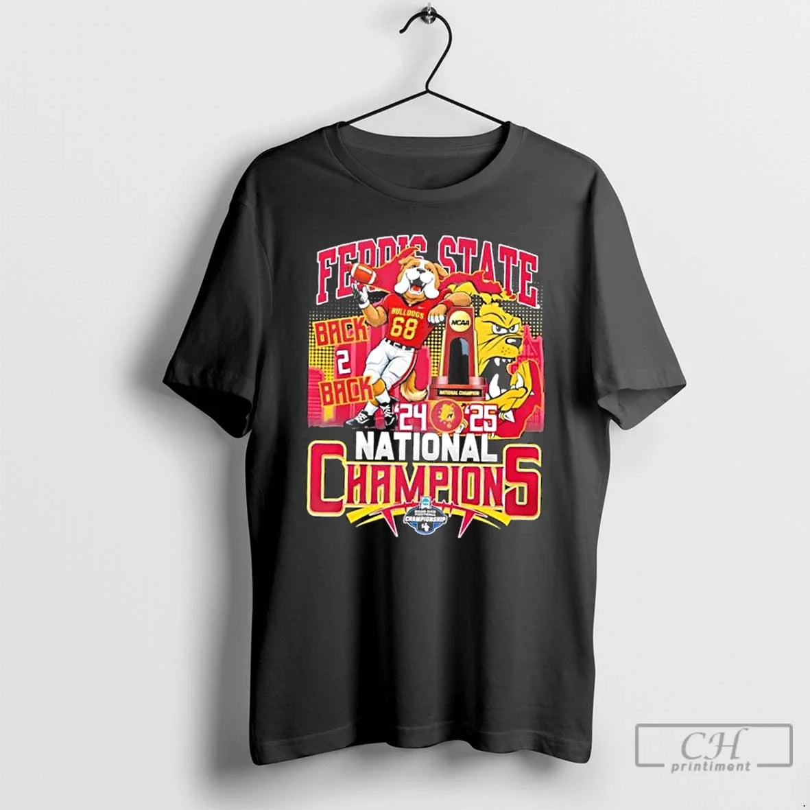 Classic Back 2 2024 25 National Champions Ferris - Adult & Kids T-Shirts, Sweatshirts & Hoodies apparel design preview 1