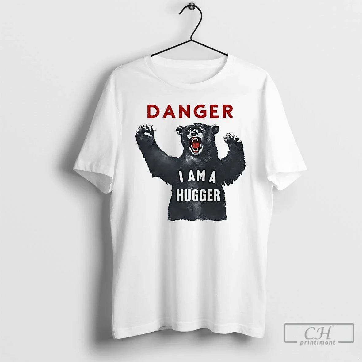 Classic Bear Danger I Am A Hugger - Adult & Kids T-Shirts, Sweatshirts & Hoodies apparel design preview 1