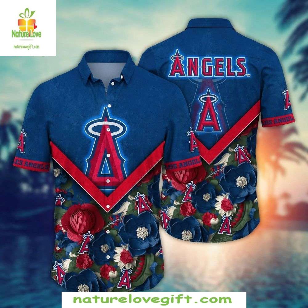 Blue Angels Baseball Hawaiian MLB Floral Logo Stylish - Adult & Kids T-Shirts, Sweatshirts & Hoodies apparel design preview 1