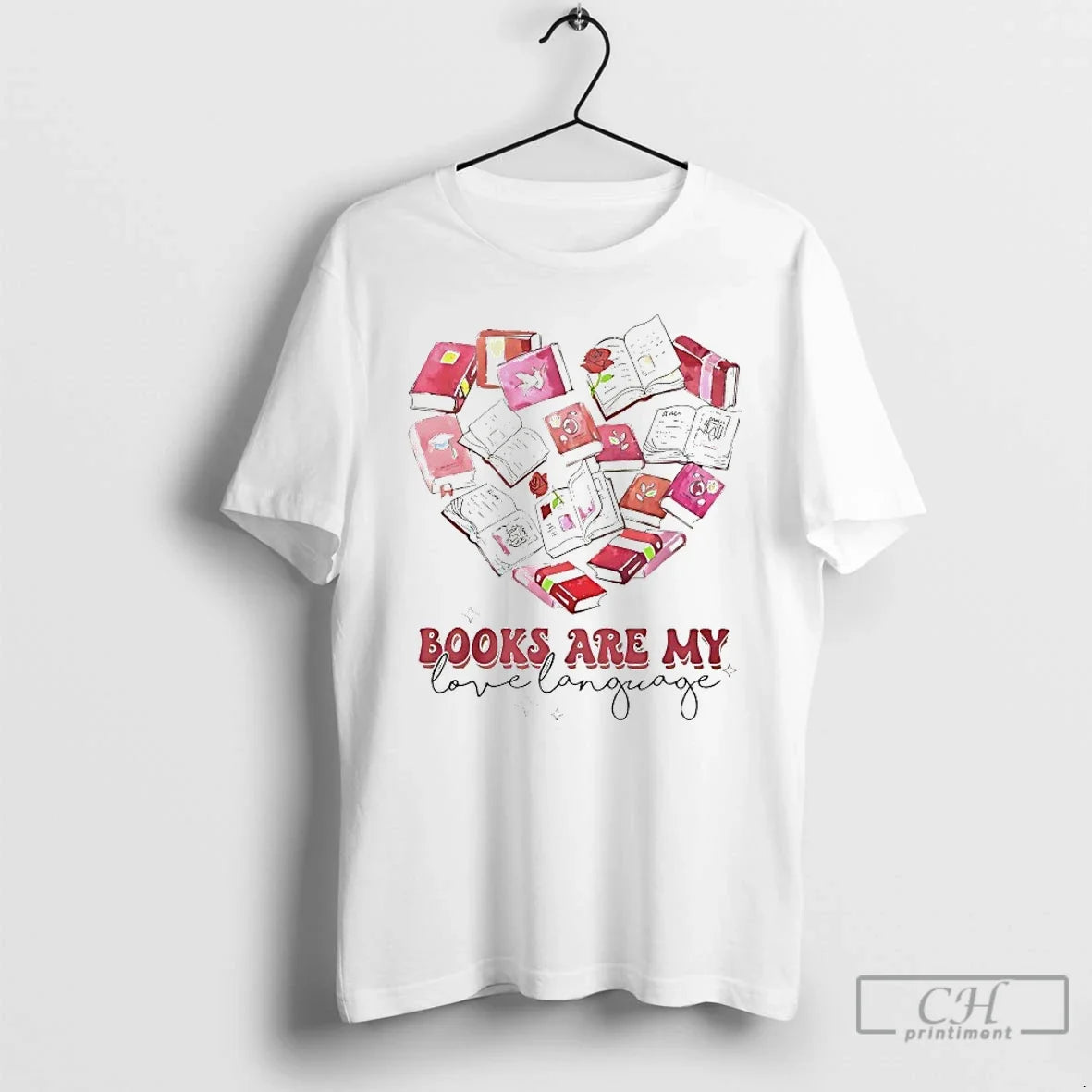 Classic Books Are My Love Language Valentine - Adult & Kids T-Shirts, Sweatshirts & Hoodies apparel design preview 1