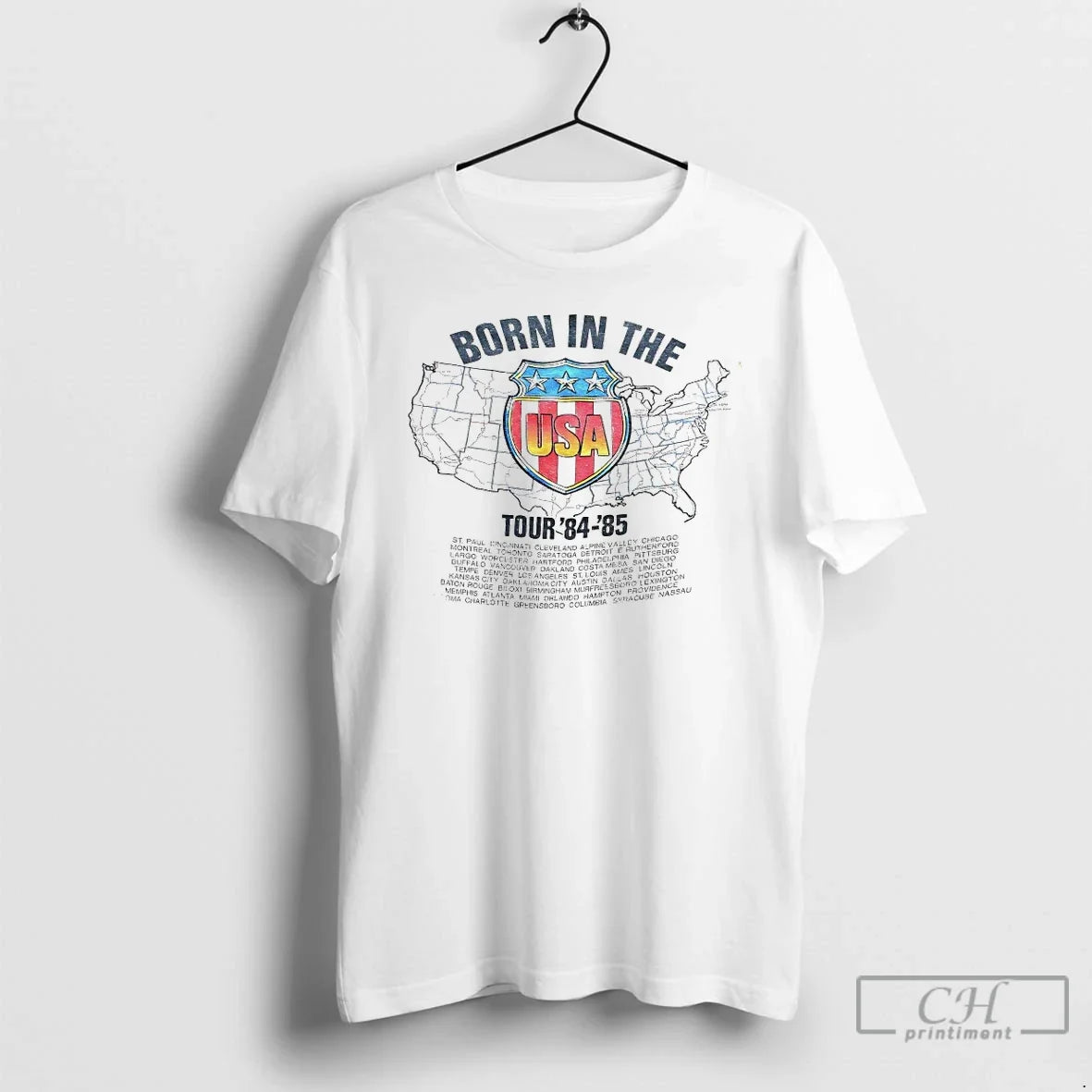 Classic Born In The Usa Tour 84 85 - Adult & Kids T-Shirts, Sweatshirts & Hoodies apparel design preview 1