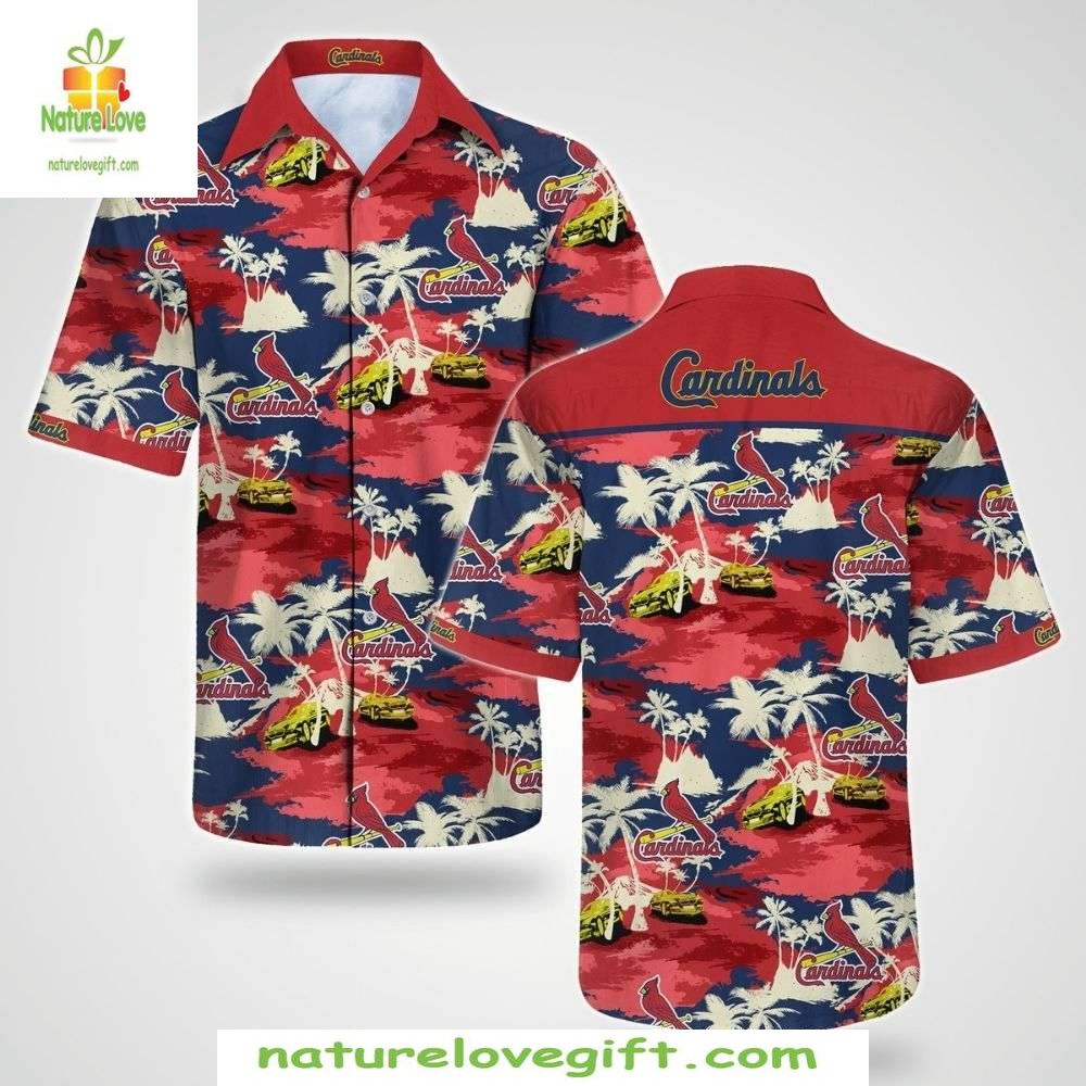 MLB Cardinals Hawaiian Classic Camo Palm Silhouette - Adult & Kids T-Shirts, Sweatshirts & Hoodies apparel design preview 1