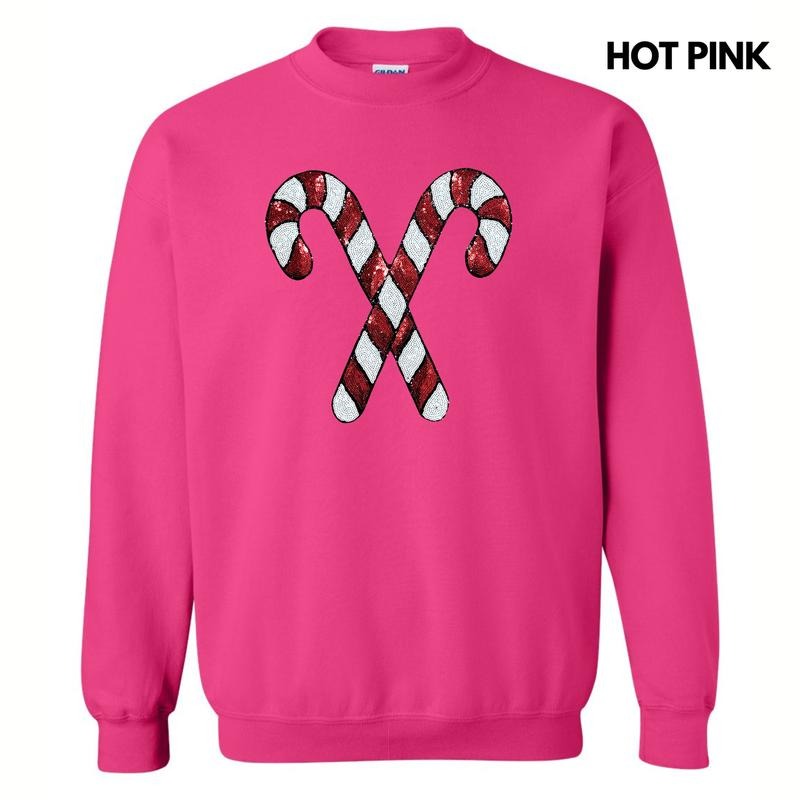 Classic Candy Cane Sequin Patch - Adult & Kids T-Shirts, Sweatshirts & Hoodies apparel design preview 1