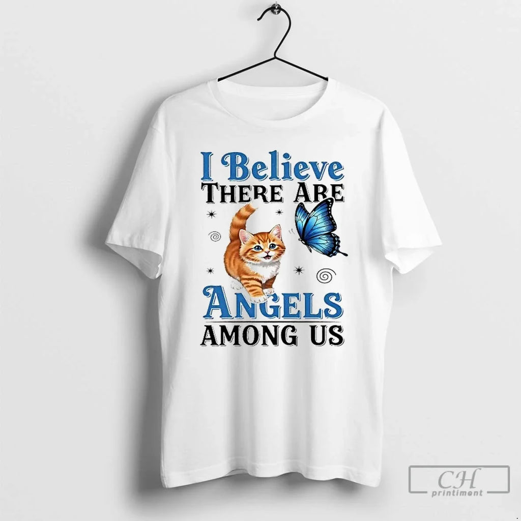 Classic Cat I Believe There Are Angels Among Us - Adult & Kids T-Shirts, Sweatshirts & Hoodies apparel design preview 1