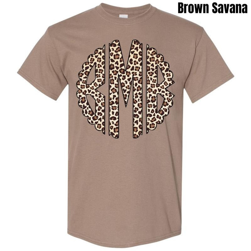Classic Cheetah Monogram Gildan Short Sleeve 'NLB' - Adult & Kids T-Shirts, Sweatshirts & Hoodies apparel design preview 1