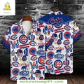 Chicago Cubs Hawaiian White Blue Tropical Baseball - Adult & Kids T-Shirts, Sweatshirts & Hoodies apparel design preview 1