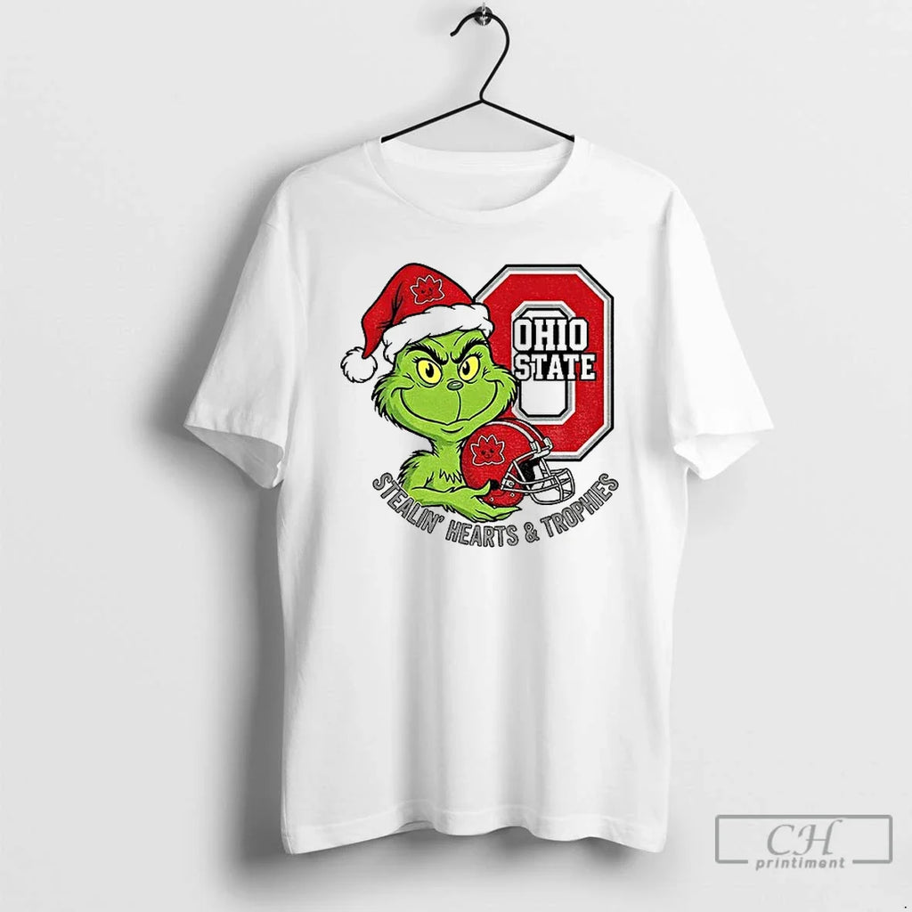Classic Grinch Inspired Ohio State Stealin Hearts - Adult & Kids T-Shirts, Sweatshirts & Hoodies apparel design preview 1