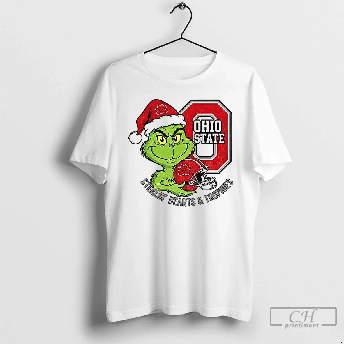 Classic Grinch Inspired Ohio State Stealin Hearts - Adult & Kids T-Shirts, Sweatshirts & Hoodies apparel design preview 1