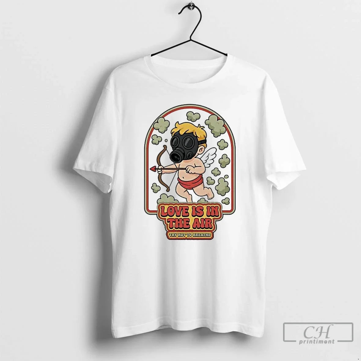 Classic Cupid Gas Clouds Love Is Air Try Not Breathe - Adult & Kids T-Shirts, Sweatshirts & Hoodies apparel design preview 1