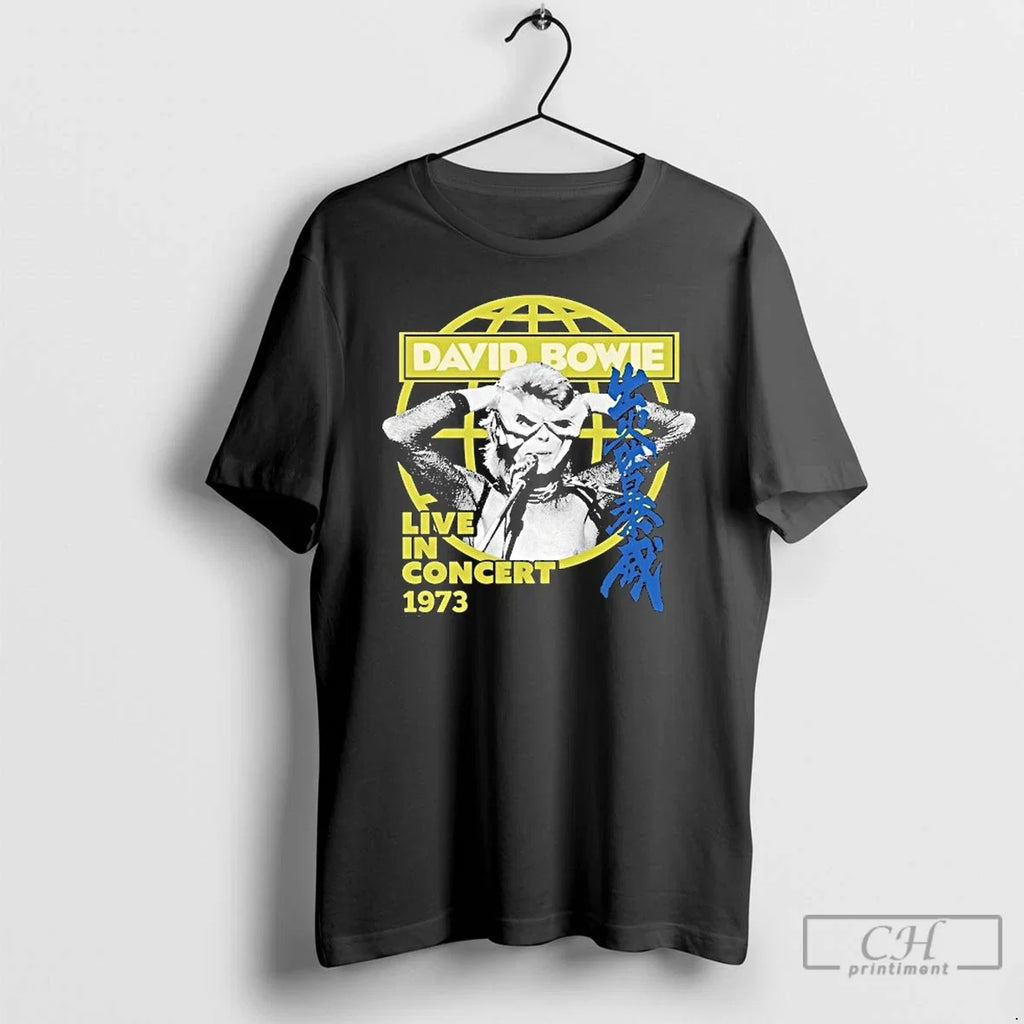 Classic David Bowie Live Concert 1973 Globe - Adult & Kids T-Shirts, Sweatshirts & Hoodies apparel design preview 1