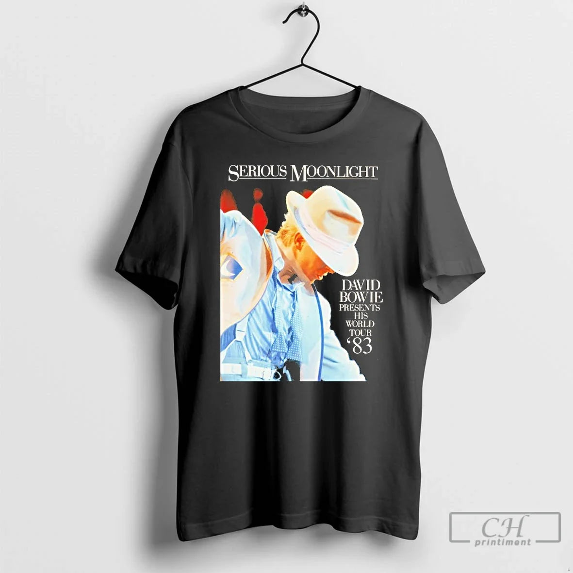 Classic David Bowie Serious Moonlight His World Tour - Adult & Kids T-Shirts, Sweatshirts & Hoodies apparel design preview 1