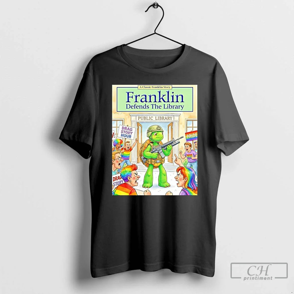 Classic Franklin Defends Library - Adult & Kids T-Shirts, Sweatshirts & Hoodies apparel design preview 1