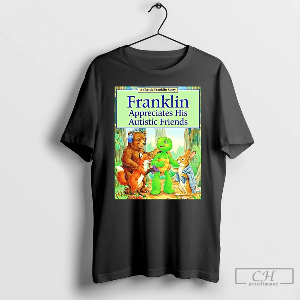 Classic Franklin Appreciates His Autistic Friends - Adult & Kids T-Shirts, Sweatshirts & Hoodies apparel design preview 1