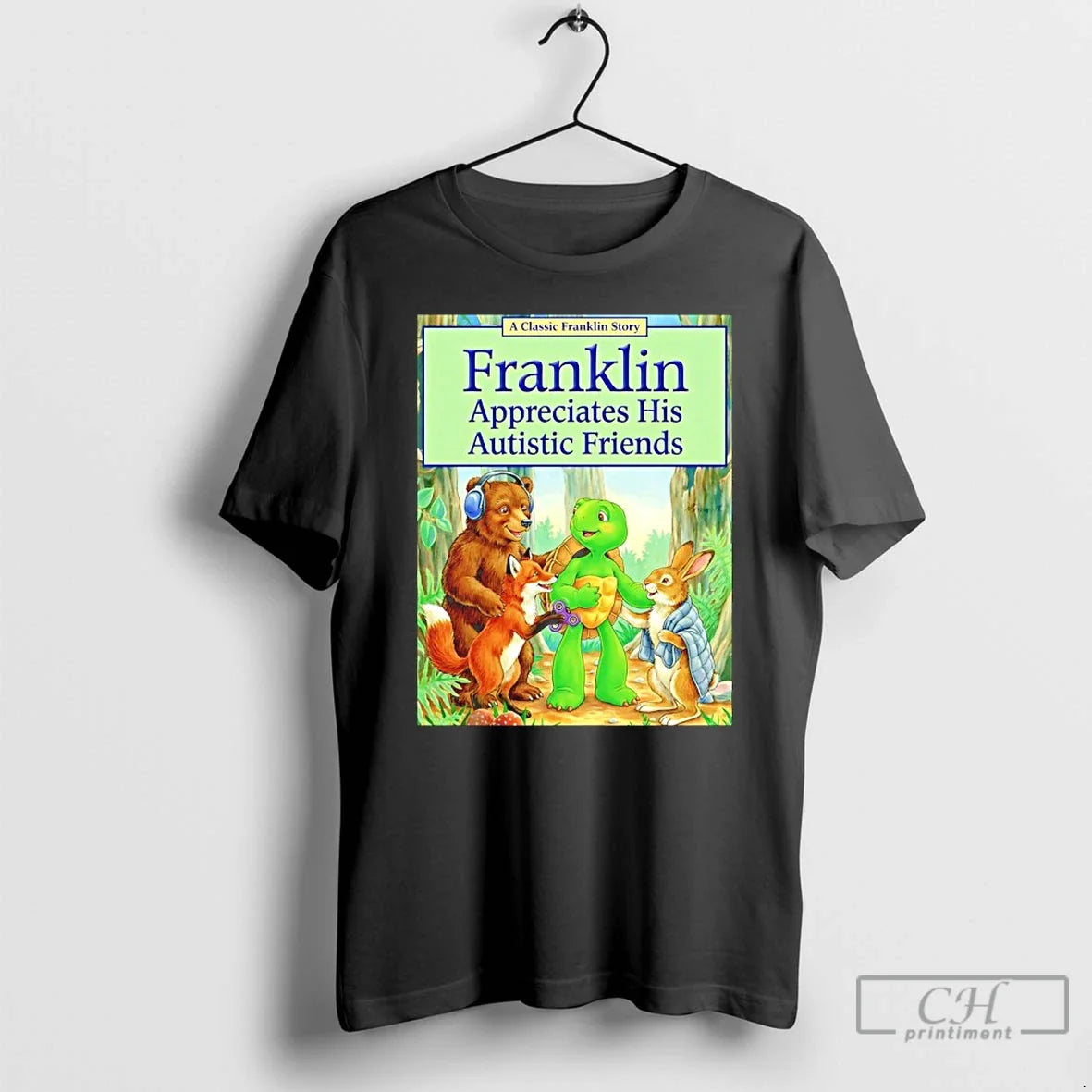 Classic Franklin Appreciates His Autistic Friends - Adult & Kids T-Shirts, Sweatshirts & Hoodies apparel design preview 1