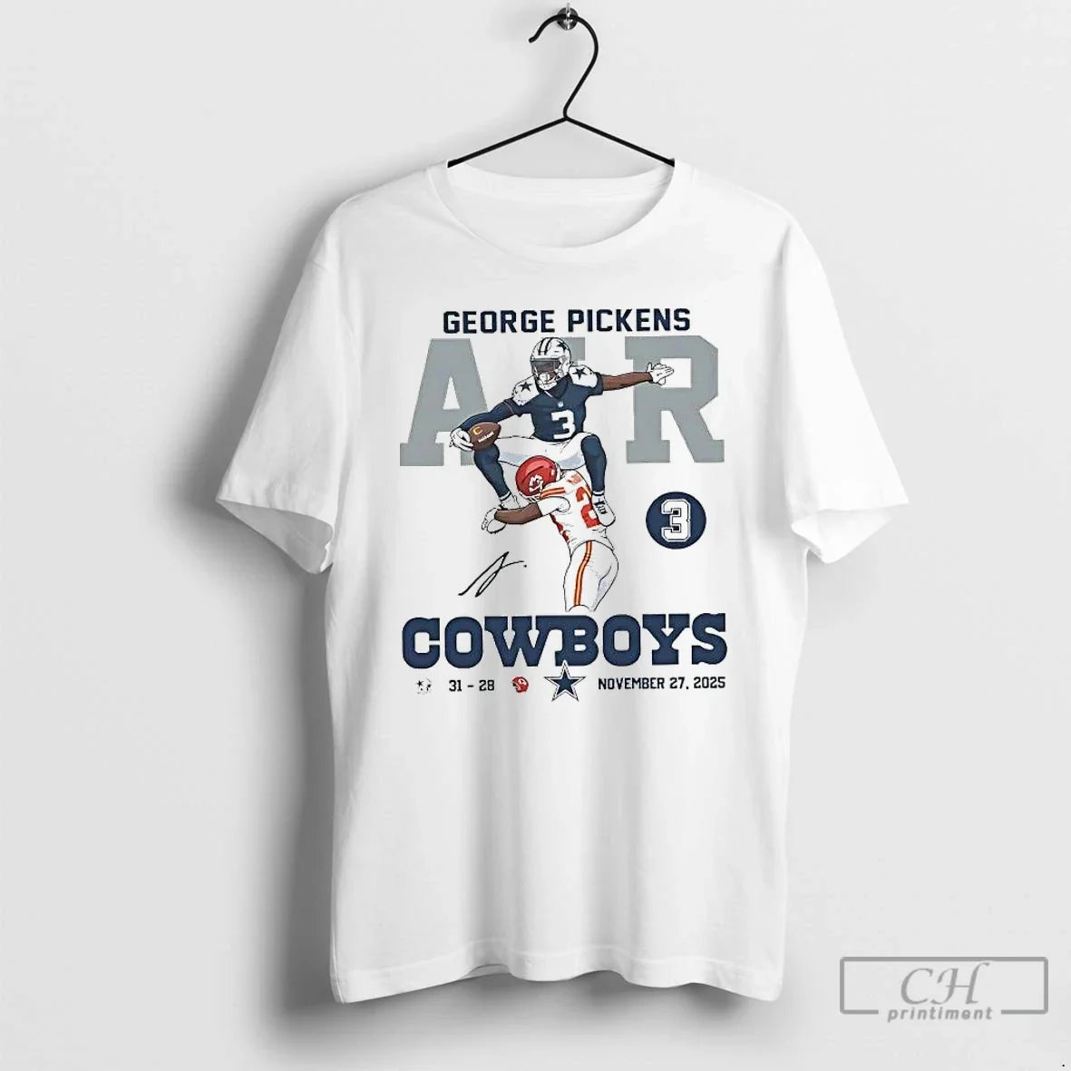 Classic George Pickens Air Hurdle Dallas Cowboys - Adult & Kids T-Shirts, Sweatshirts & Hoodies apparel design preview 1