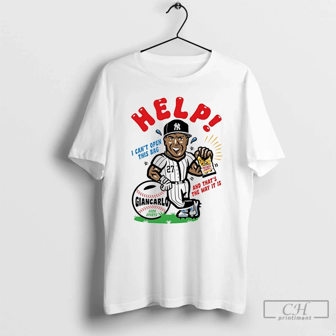 Classic Giancarlo Stanton New York Yankees Help I - Adult & Kids T-Shirts, Sweatshirts & Hoodies apparel design preview 1
