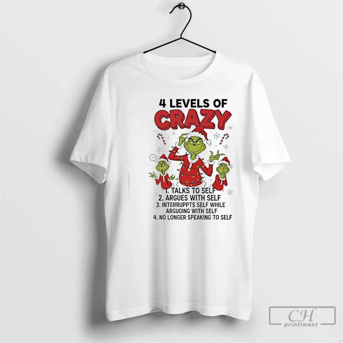 Classic Grinch 4 Levels Crazy Talks Argues - Adult & Kids T-Shirts, Sweatshirts & Hoodies apparel design preview 1