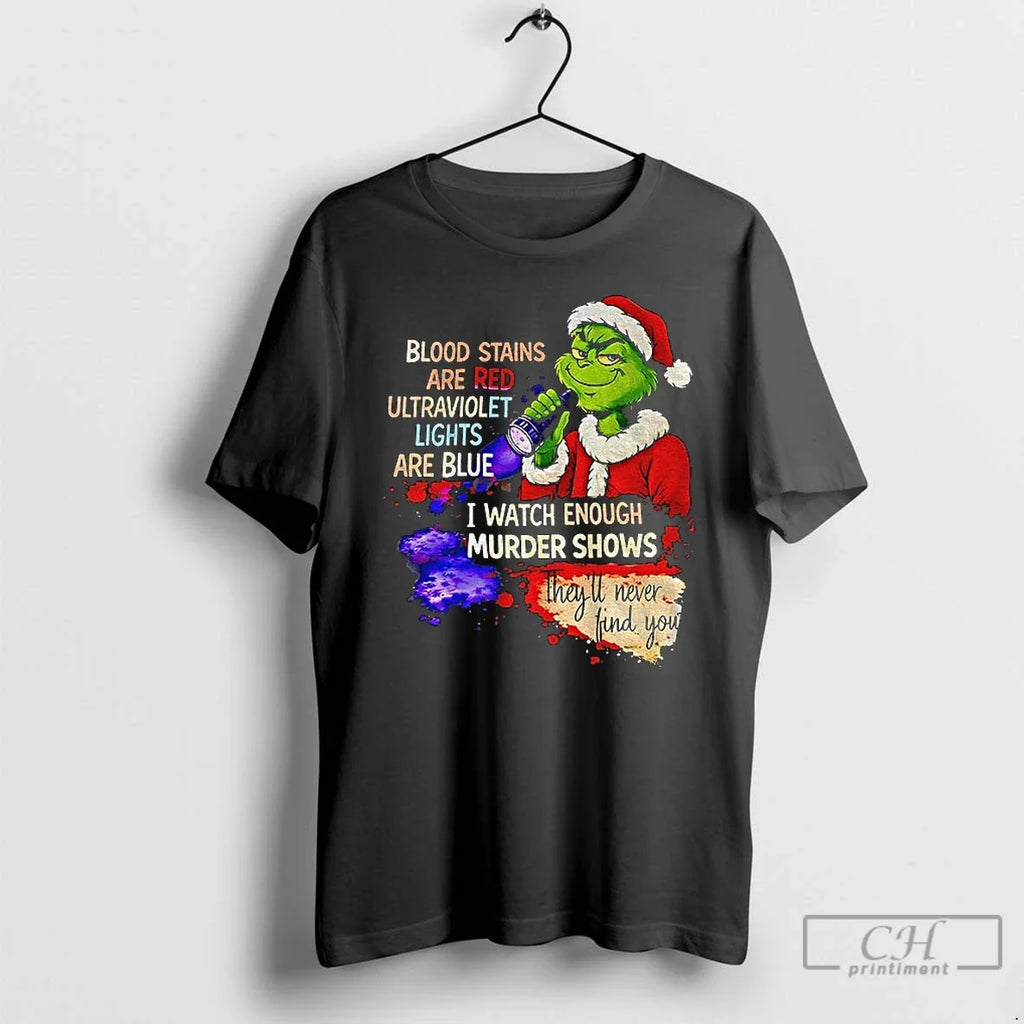 Classic Grinch Santa Blood Stains Are Red Ultraviolet - Adult & Kids T-Shirts, Sweatshirts & Hoodies apparel design preview 1