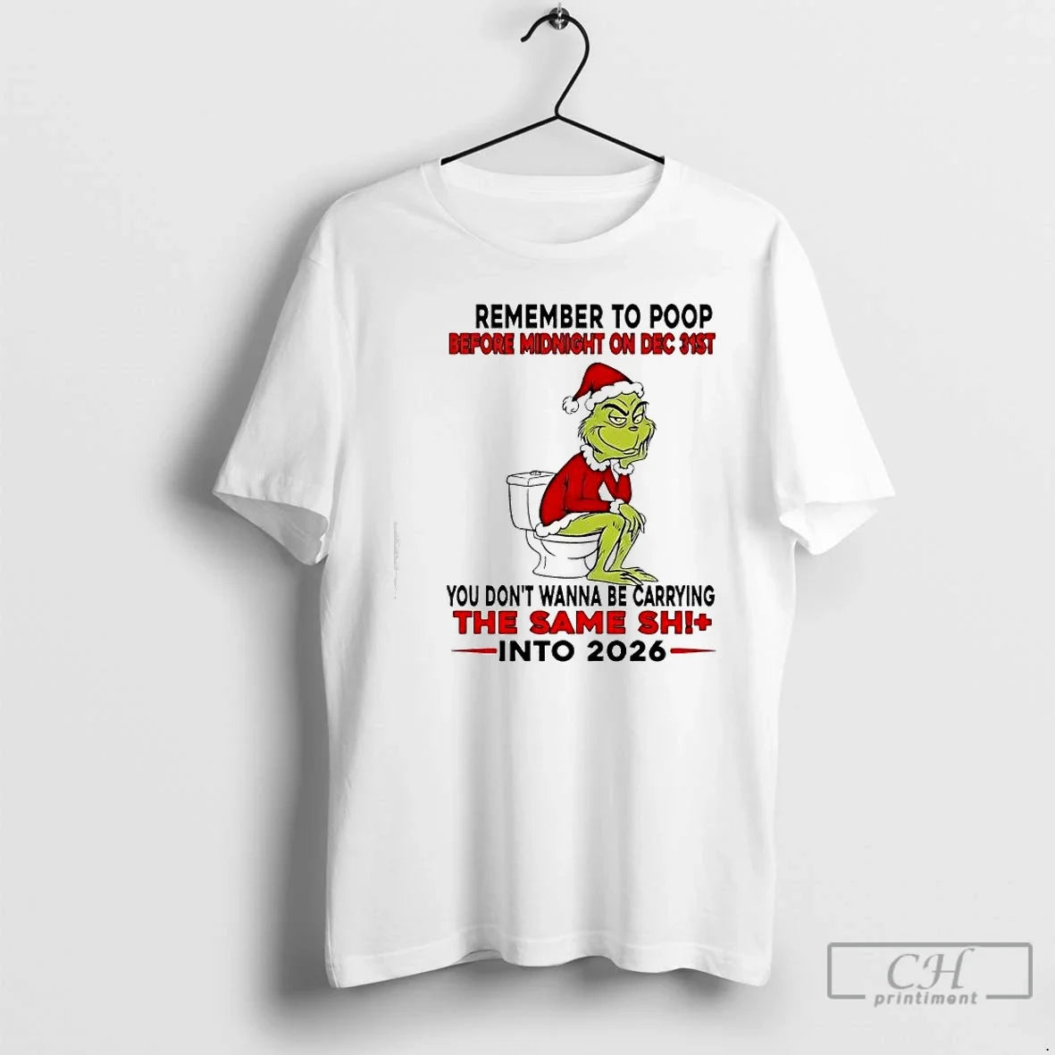 Classic Grinch Remember Poop Before Midnight Dec 31st - Adult & Kids T-Shirts, Sweatshirts & Hoodies apparel design preview 1